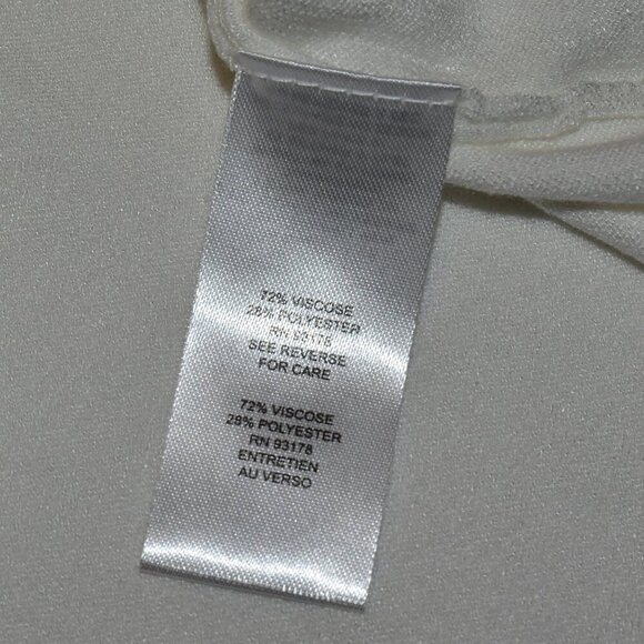 Tahari Viscose Blend V Neck Pullover Sweater Off White Size M - Picture 13 of 14